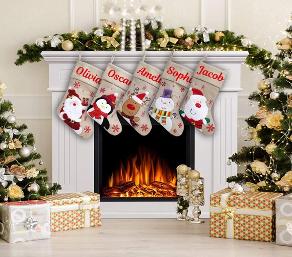 Personalisierte Strümpf Santa Traditionelle Note zu Ihrem Weihnachtsdekor 