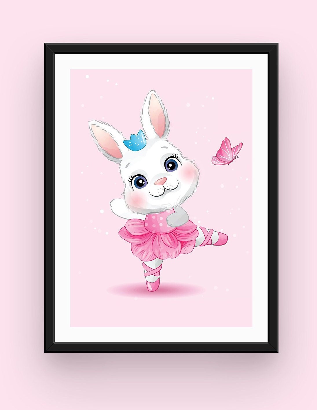 Jolie Ballerine Lapin, Danse, Classique, Pointe avec Son Papillon