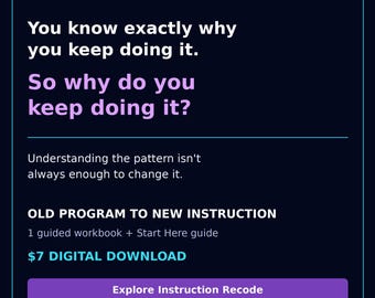 Old Program to New Instruction: Printable Mindset Reflection Workbook, 12 Pages (PDF)