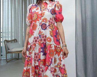 Floral Linen Maxi Dress