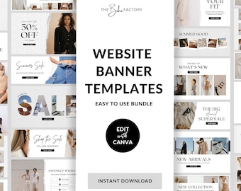 Minimalist Website Banners, Editable Banners Shopify, DIY Banners, Website Kit, Canva Template, Wix Banner, Slider Image, Website Header