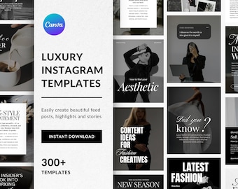 300 Luxury Instagram Templates, Aesthetic Social Media Kit for Creators, Coaches & Brands, IG Bundle