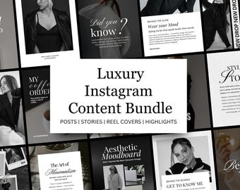 Luxury Instagram Content Bundle, Modern Social Media Kit for Creators, Coaches & Brands