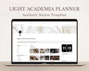 Light Academia Notion Planner, All In One Notion Template, Personal Planner for Notion, Aesthetic Notion Template, 2024 Digital Planner