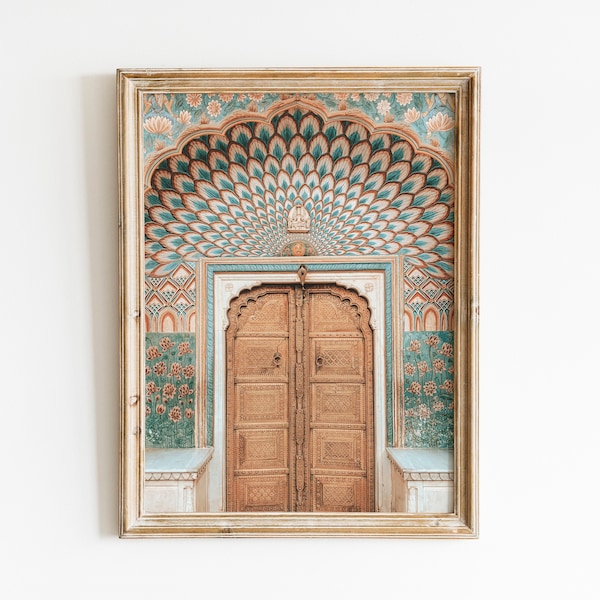 Digital print of an Indian door, Jaipur door prints, Jaipur Print, Door Wall Art, Indian Architecture, Boho wall art, Udaipur Photography