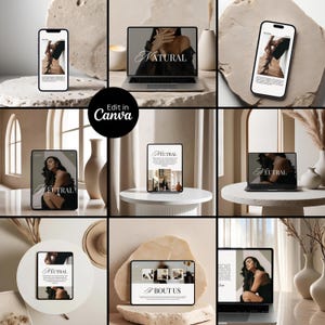 24 Device Mockup Bundle for Canva, Laptop Mockups, iPhone Mockups, Computer Screen, Website, Aesthetic Device Mockups