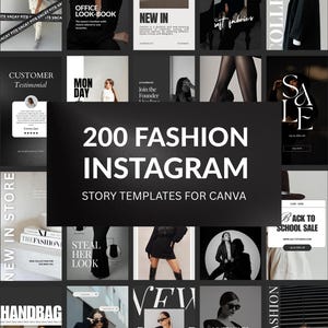 Paquete de 200 historias de Instagram de moda, historias de Instagram para comercio electrónico de moda, Instagram boutique, plantilla de Instagram de moda