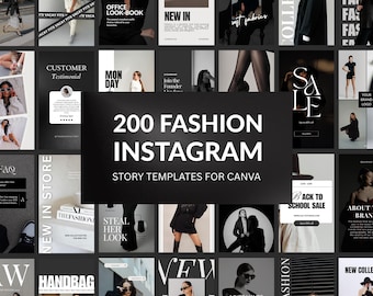 200 Fashion Instagram Story Bundle, IG Stories for Fashion Ecommerce, Boutique instagram, Instagram fashion template