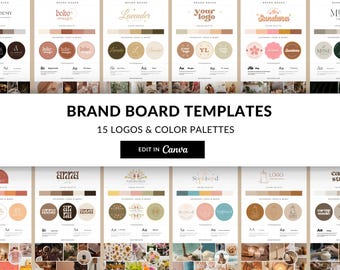 Canva Brand Board Template Bundle: DIY Logo & Moodboard (PDF Download)