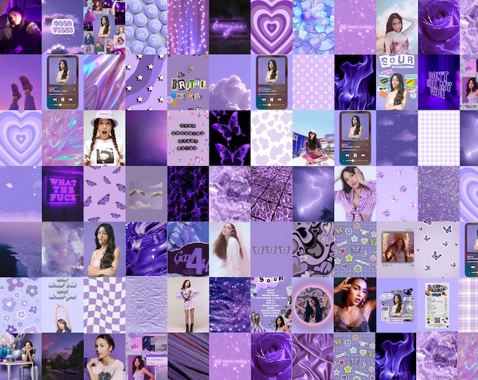 111 PCS Olivia Rodrigo Wall Collage Kit, Lilac Sour Aesthetic Prints