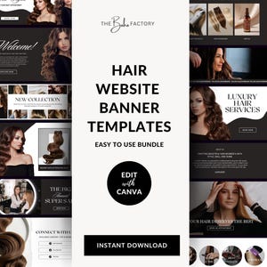 Hair Salon Website Banner Templates: Canva & Shopify (30+)