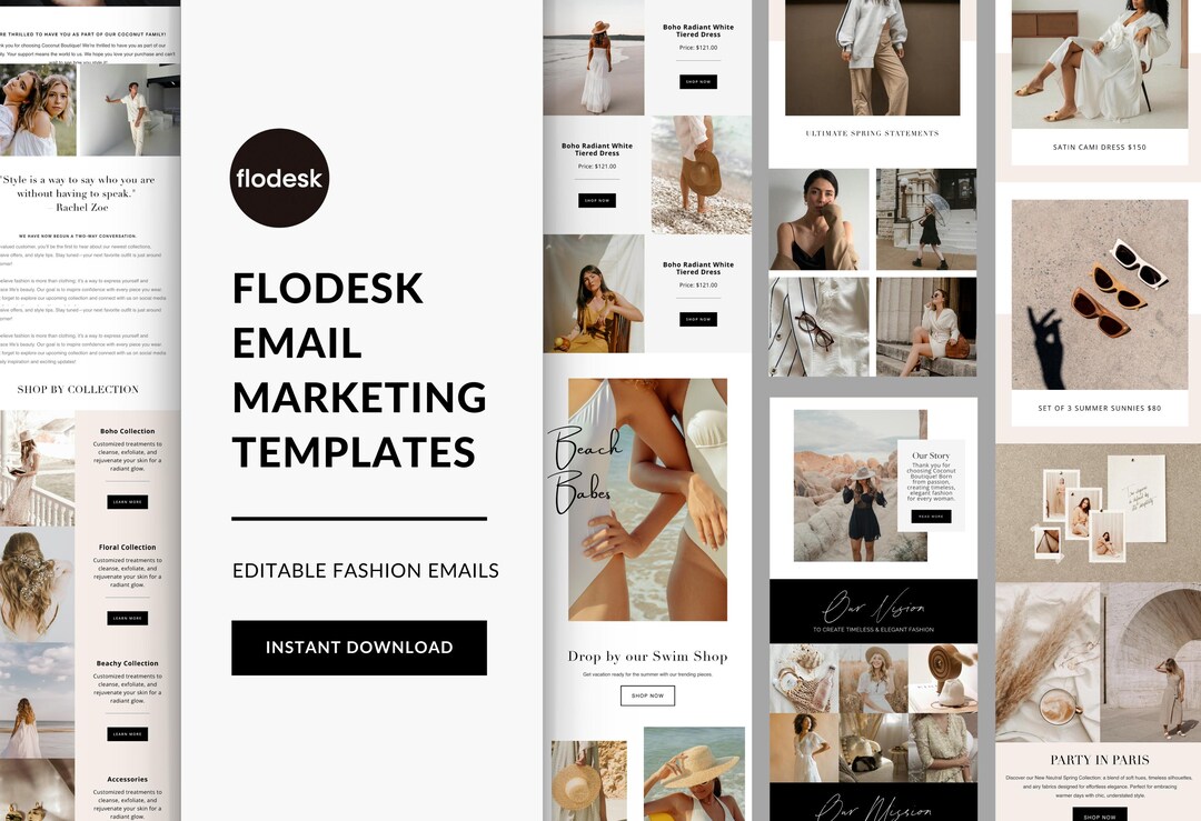 Newsletter Design Using Flodesk Flodesk Email Template Bundle: Fashion Newsletter, Ecommerce Marketing ...