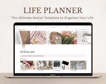 Life Planner Notion Template, That Girl Planner, Notion Template, Pink Digital Planner, That Girl Aesthetic 2024 Planner