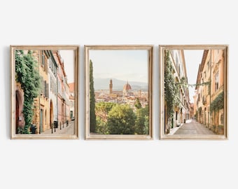 Florence Print, Set of 3 Prints, Tuscany Prints, Italy Wall Art, Tuscany Print Set, Florence City Travel Art Prints - Printable Art