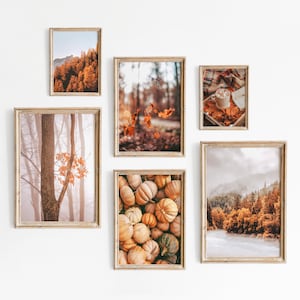 Fall Gallery Wall Set of 6, Cosy Autumn Print Set, Fall Wall Art Prints, Rustic Autumn Thanksgivings Wall Decor - Limited Edition