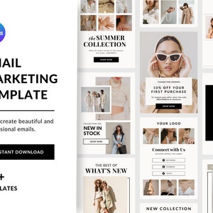 Email Marketing Template Canva Bundle for Fashion Ecommerce, Fully Editable Newsletter Template Kit, Ecommerce Email, Sales email Content
