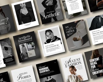 100 Luxury Instagram Templates for Coaches & Business, Portrait Posts, Aesthetic Instagram Feed, IG Carousel, Fashion Creator Templates