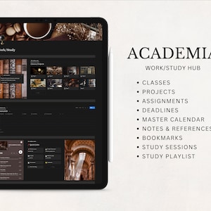 Dark Academia Notion Planner, All In One Notion Template, Personal Planner, Dark Mode Planner, Daily, Weekly, Monthly Planner 2024 image 5