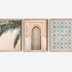 Morocco City Set of 3, Travel Print Gallery Wall Set, Desert Print Wall Art, Marrakech Wall Art, Boho Wall Art Decor, Moroccan Door Poster