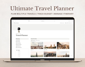 Ultimate Travel Planner Notion Template, Vacation Planner, Travel Organizer, Travel Itinerary Template, Packing List, Digital Travel Journal