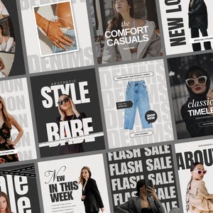 ファッションInstagramテンプレート、ファッションインスタ、Instagramファッションブランド、美的Instagramビジネス、ポートレートInstagram投稿テンプレート