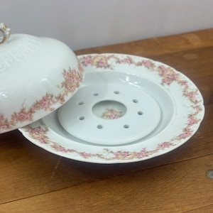 Antique GDA Limoges Covered Butter Dish - Elegant French Porcelain, Victorian Charm