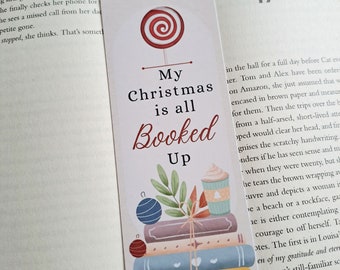 My Christmas is all booked up bookmark | Fun Reading accessories for bookworms | Stocking fillers | Gift for booklovers | Festive bookmarks