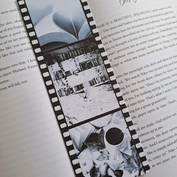 Black and white photo film bookmarks - Reading accessories | Gift for booklover | Bookworm gift | Book scene photos | For her | For him