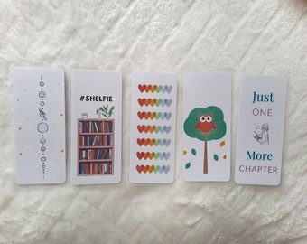 Set of 5 Miniture Bookmarks Set *11cm x 4cm* ~  For reading | Gift ideas for bookworms | Children | For booklovers | Cute mini bookmarks