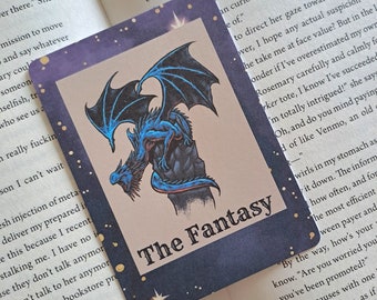 Tarot card bookmark - The Fantasy | Reading accessories | Fantasy era bookmarks | Gift for book lover | Bookworm gift | Dragons