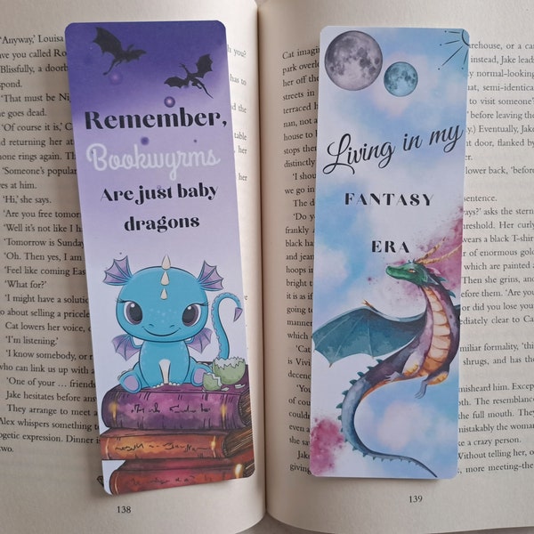 I'm in my fantasy era bookmarks - Baby dragons | Romantasy bookmarks | Reading accessories | Stocking fillers | Fantasy books