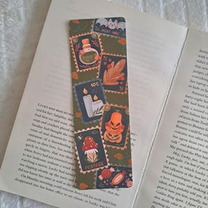 Halloween Stamps Bookmark: Dark Academia, Book Lover Gift