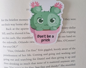 Cute cactus magnetic bookmark ~ For readers | Booklover gifts | Book accessory | magnet book marks | Double sided bookmarks