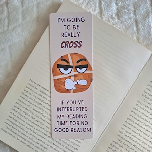 Grumpy Hot Cross Bun Bookmark: Funny Booklover Gift
