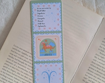 Aries Star Sign Bookmark: Gift for Book Lovers