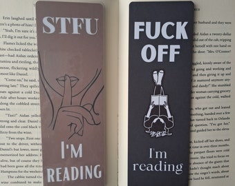 Rude sweary bookmarks for bookworms - Fun bookmarks | Swearing book marks | Gift for booklovers | Book accessories | Crude Party gifts