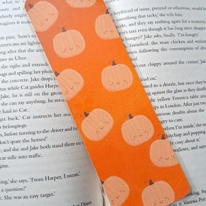 Orange Pumpkin Bookmark: Autumn Book Lover Gift
