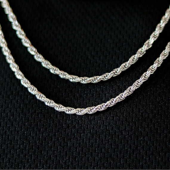 Buy 4mm Silver Rope Chain, Layering Necklace, Thin Chain Necklace