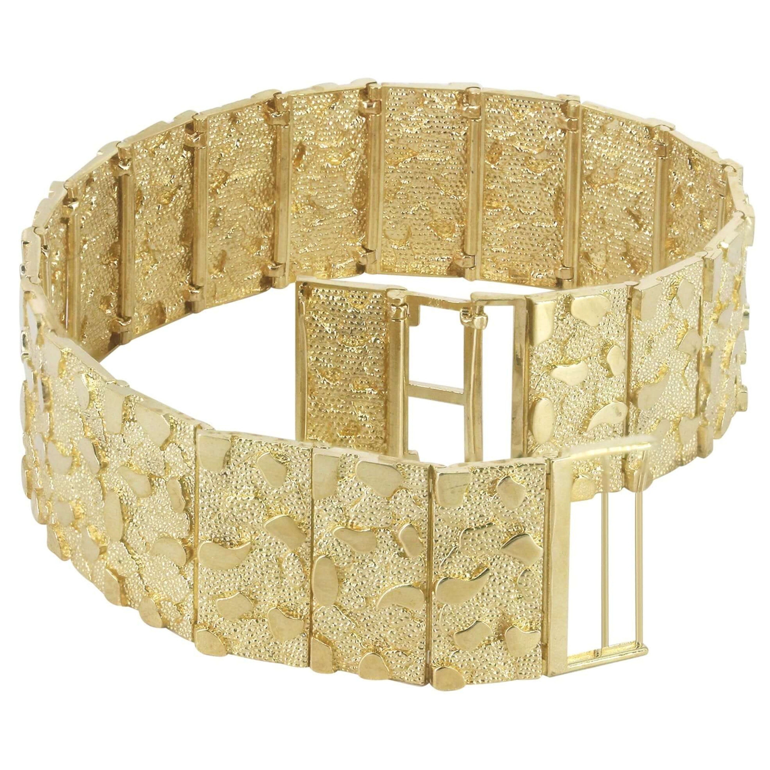 Mens gold nugget sale bracelet