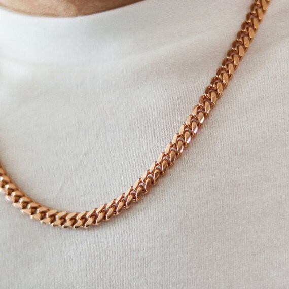 Men's Solid 14 Karat Rose Gold Cuban Link Necklace Chain 416 Grams - 14mm –