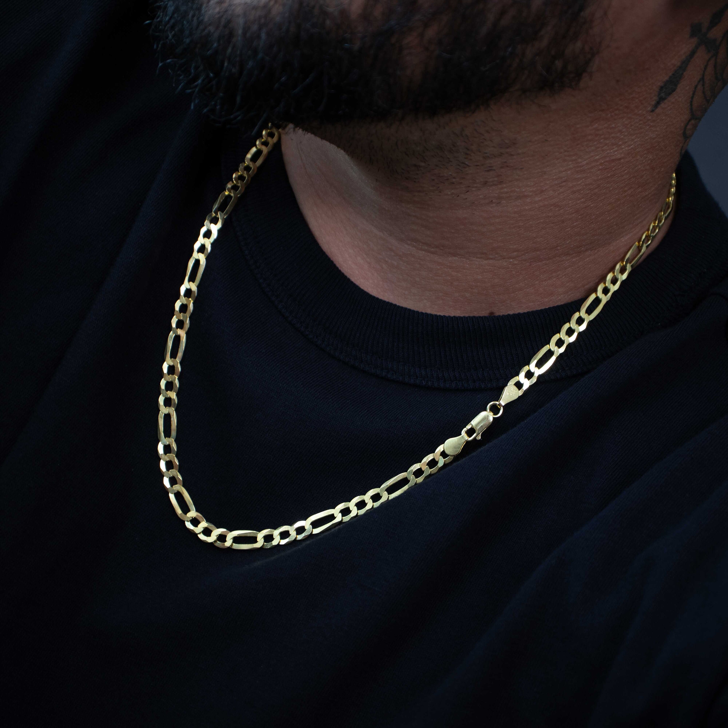 5.5mm 14k Gold Figaro Link Chain 18-28 