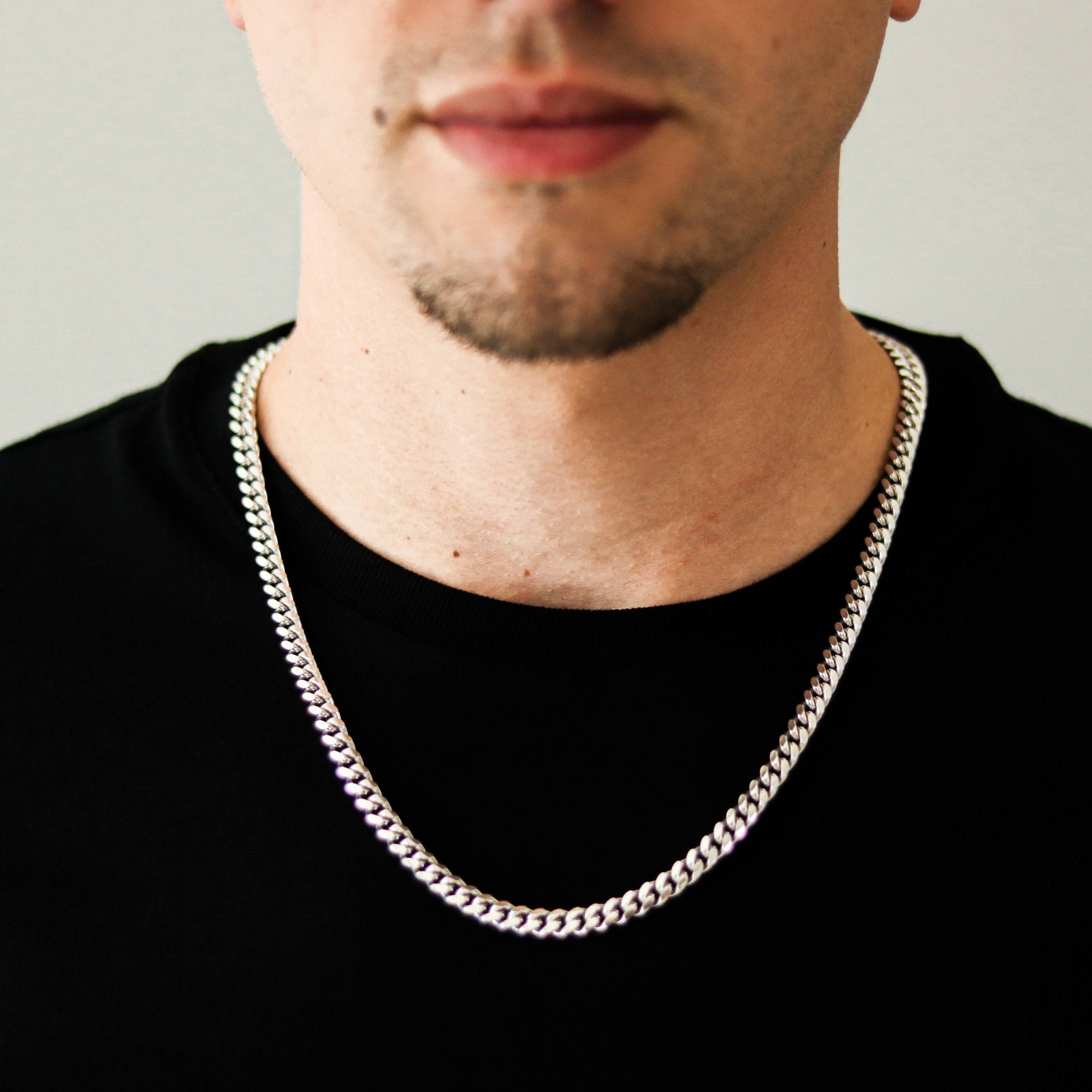 Buy 6mm 925 Sterling Silver Chain Thin Chain Necklace Cuban Link
