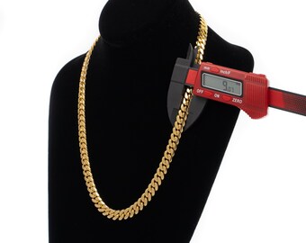 9mm Miami Cuban Link Chain, 10k Solid Gold Chain, 14k Gold Necklace, Hip Hop Chain, Necklace for Men