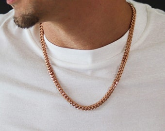 Rose Gold Cuban Link - Etsy