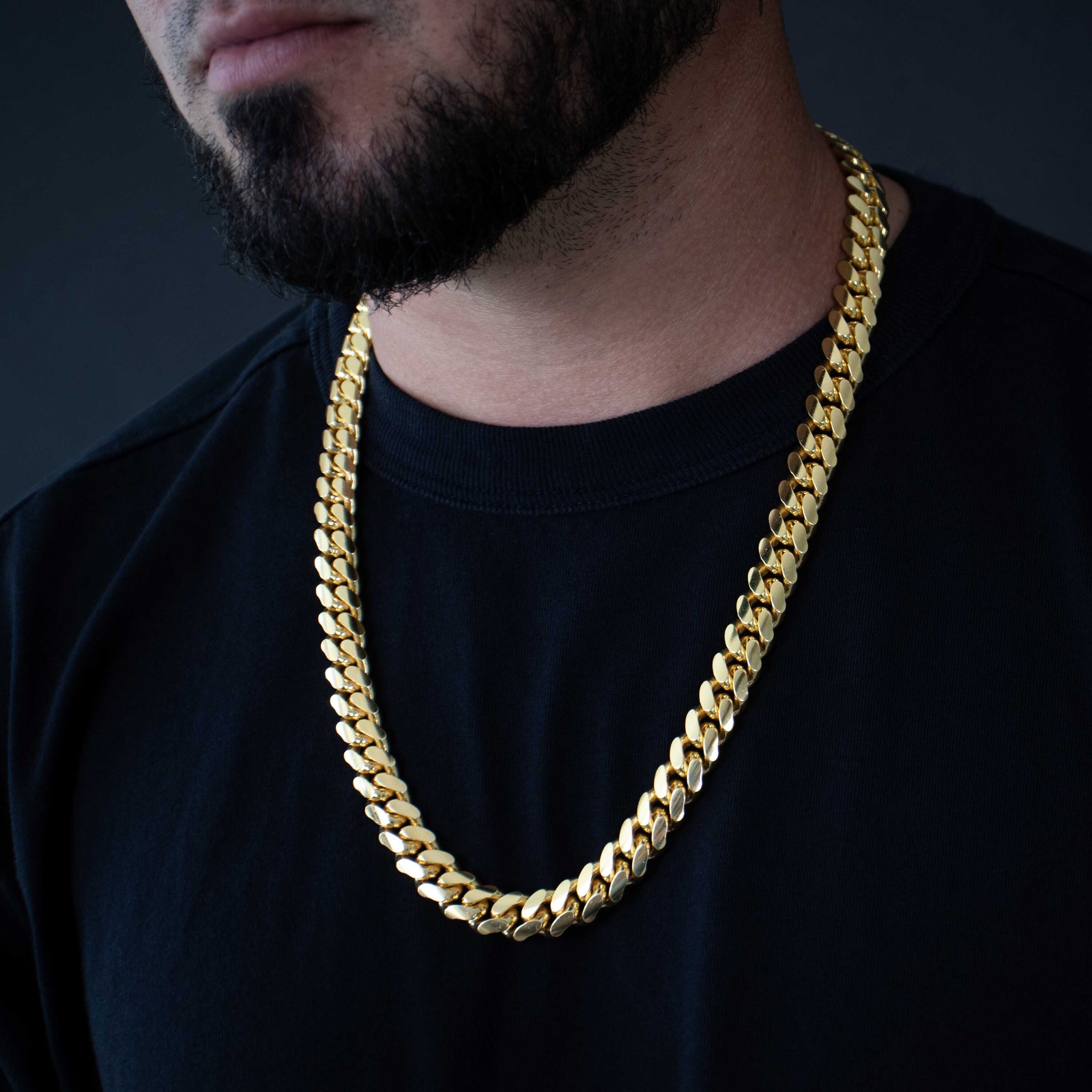 12mm 14k Gold Cuban Link Chain 20-26 