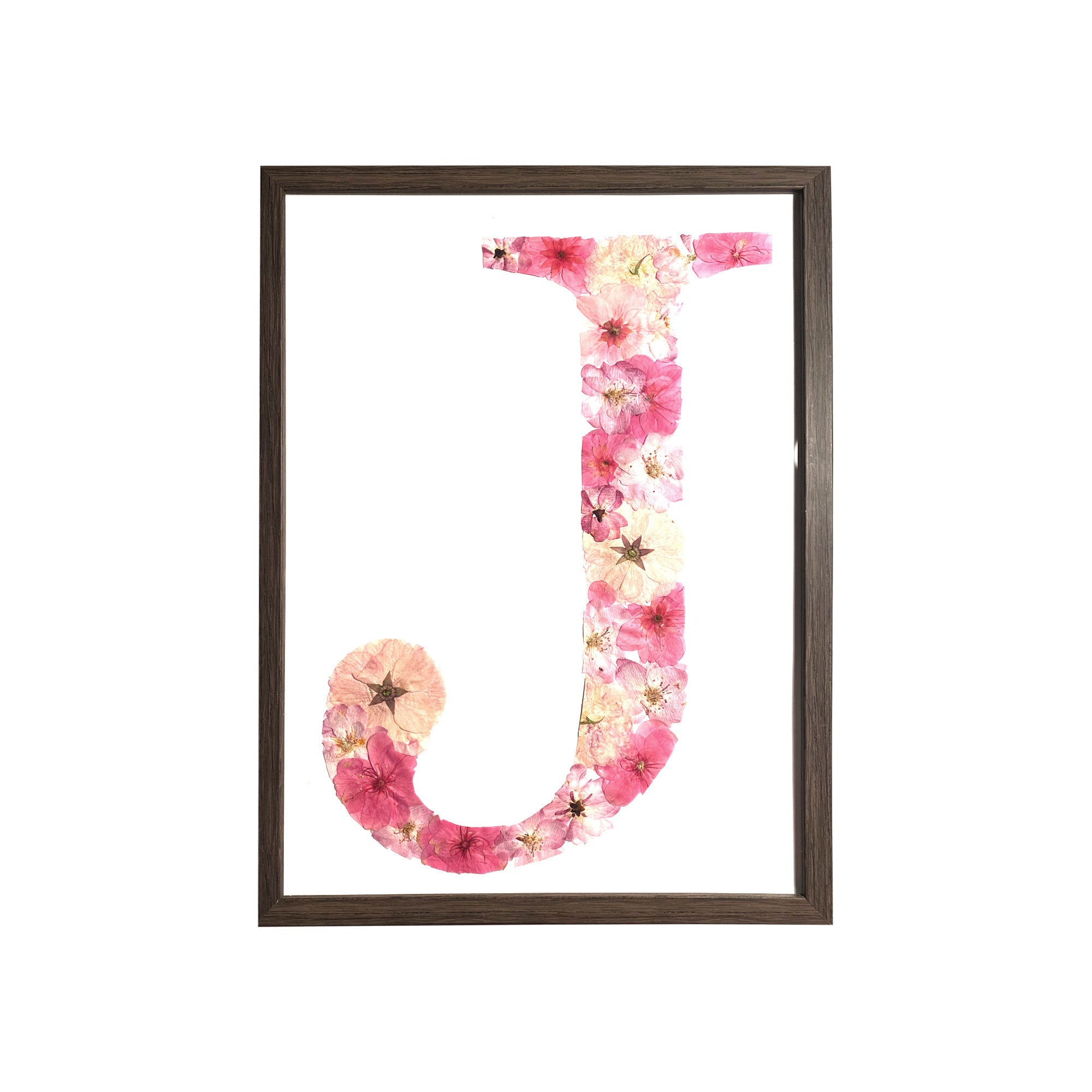 Herbier Lettre Personnalisé en Fleurs Séchées