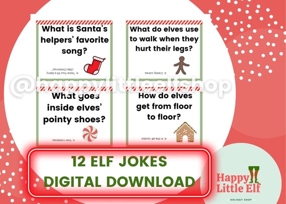 12 Printable Elf Jokes Printable Elf Props Elf Notes Easy - Etsy