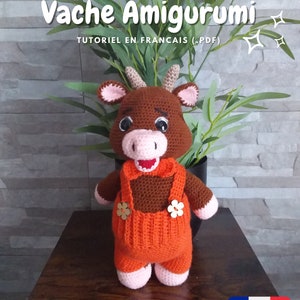 Cow Crochet Pattern - Amigurumi PDF Tutorial in French