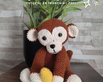 Häkelanleitung Affe - Amigurumi PDF-Tutorial auf Französisch
