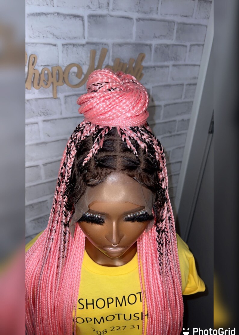 Braided Wig Knotless Braid Wig Braided Wigs for Black Women Etsy
